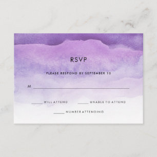 Watercolor Purple Waves   Wedding RSVP Response
