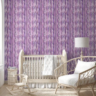 Watercolor Purple White Stripe Pattern Seamless Wallpaper