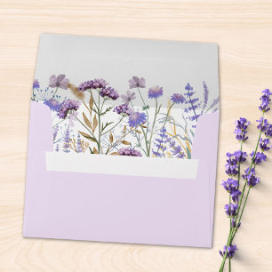 Watercolor Purple Wildflower Meadow  Envelope