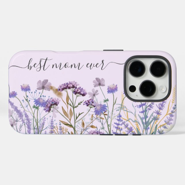 Watercolor Purple Wildflower Meadow Quote Case-Mate iPhone Case (Back (Horizontal))
