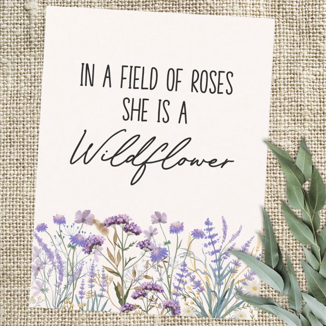 Watercolor Purple Wildflower Meadow Quote Postcard (In situ)