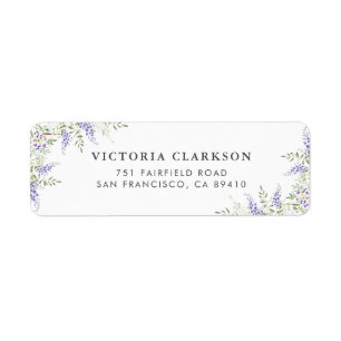 Watercolor Purple Wisteria Return Address Label