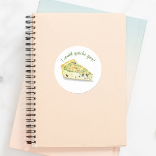 Watercolor Quiche I could quiche you!  Classic Round Sticker
