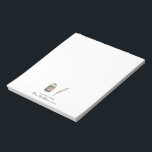 Watercolor Quill & Ink | Monogram Teacher Notepad<br><div class="desc">These make great gifts that teachers, family or friends are sure to love! Perfect for reminders, calendar notes, homework notes, name tags, and much more! Add your custom wording to this design by using the "Edit this design template" boxes on the right hand side of the item, or click the...</div>