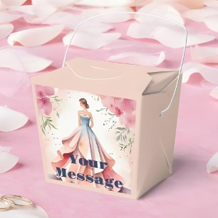 Watercolor Quinceanera Celebration Favour Box