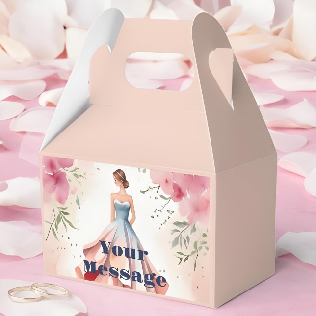 Watercolor Quinceanera Celebration Favour Box (Creator Uploaded)