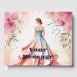 Watercolor Quinceanera Celebration Guest Book