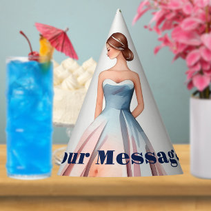 Watercolor Quinceanera Celebration Party Hat