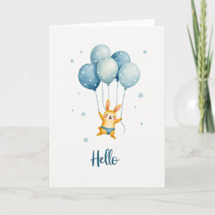 Watercolor Rabbit Birthday Card