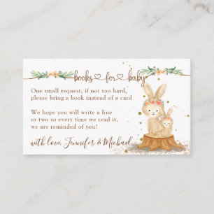 Watercolor Rabbit Books for Baby Shower Insert
