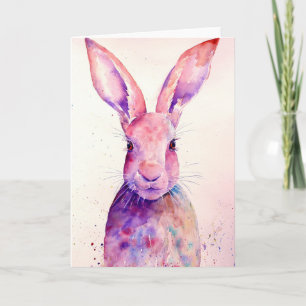 Watercolor Rabbit (Hare) Greeting Card