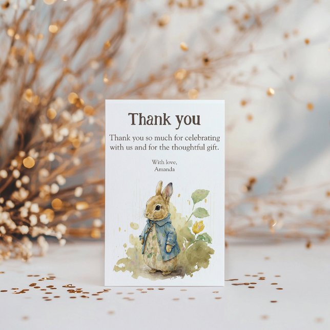 Watercolor Rabbit Peter Party Thank You Card (Creator Uploaded)