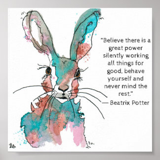 Watercolor Rabbit Poster