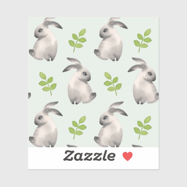 Watercolor rabbits and grass (Sheet)