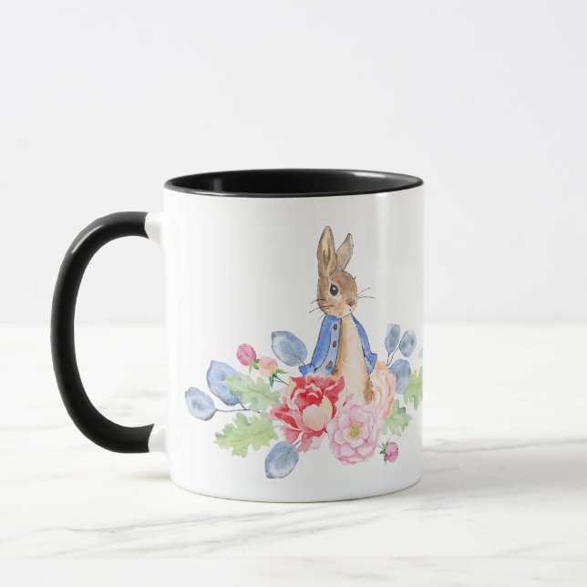 Watercolor Rabbits Bunny Coffee Mugs (Left)