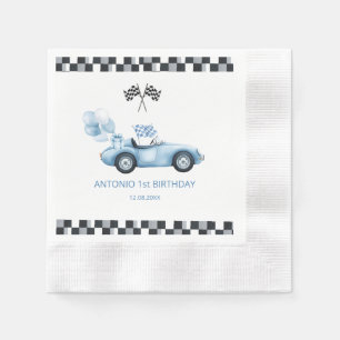 Watercolor Race Car 1st birthday Napkin