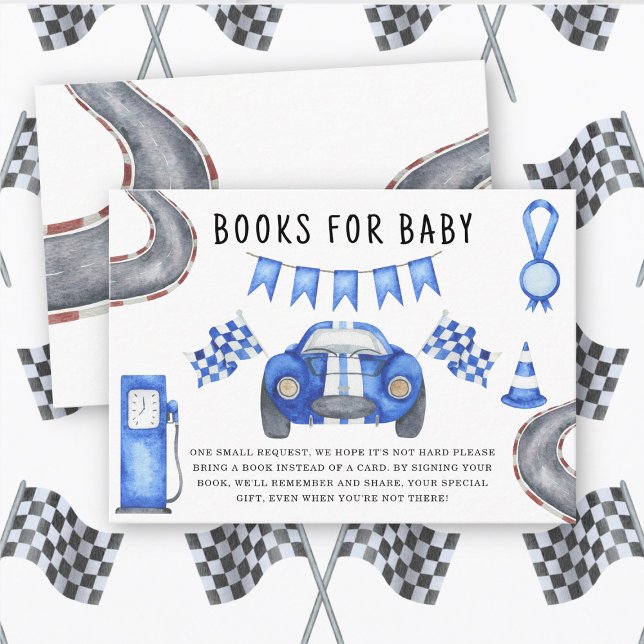 Watercolor race car - books for baby enclosure card (Creator Uploaded)