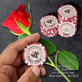 Watercolor Race Horse Derby Poker Chips