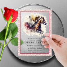 Watercolor Racehorse Derby Party
