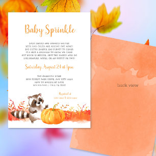 Watercolor Racoon Fall Baby Sprinkle Invitation