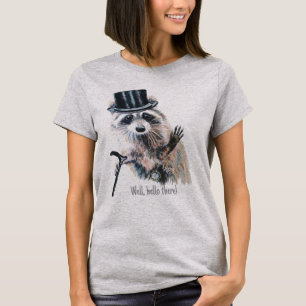 Watercolor Racoon with Top Hat Dapper Gentleman 