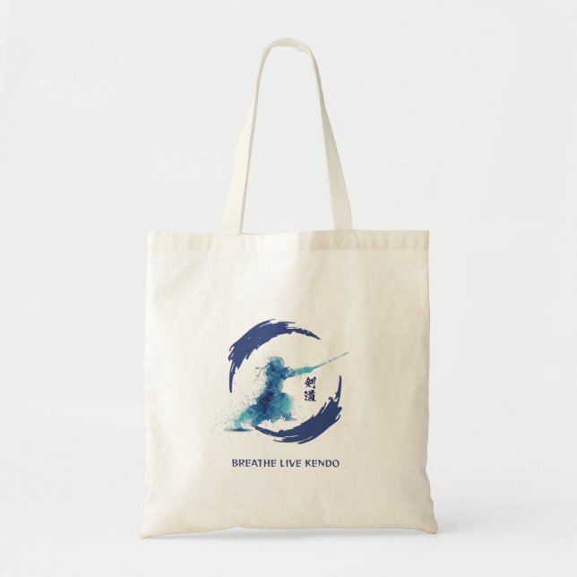 Watercolor Rain Drops Sleep Live Kendo Tote Bag (Front)