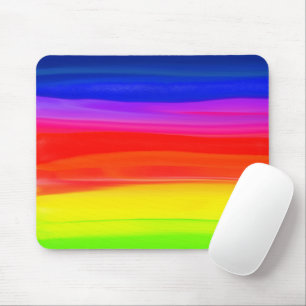 watercolor rainbow abstract poster mouse pad