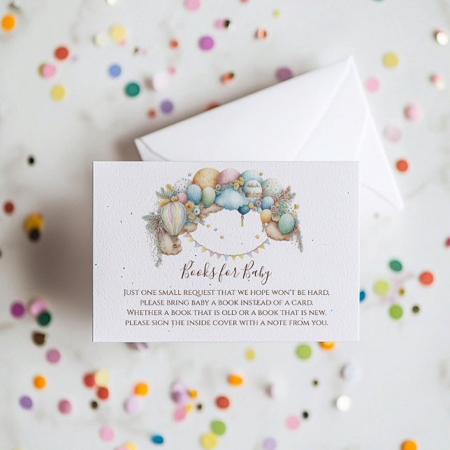 Watercolor rainbow Air Balloon Baby Shower Enclosure Card (Creator Uploaded)
