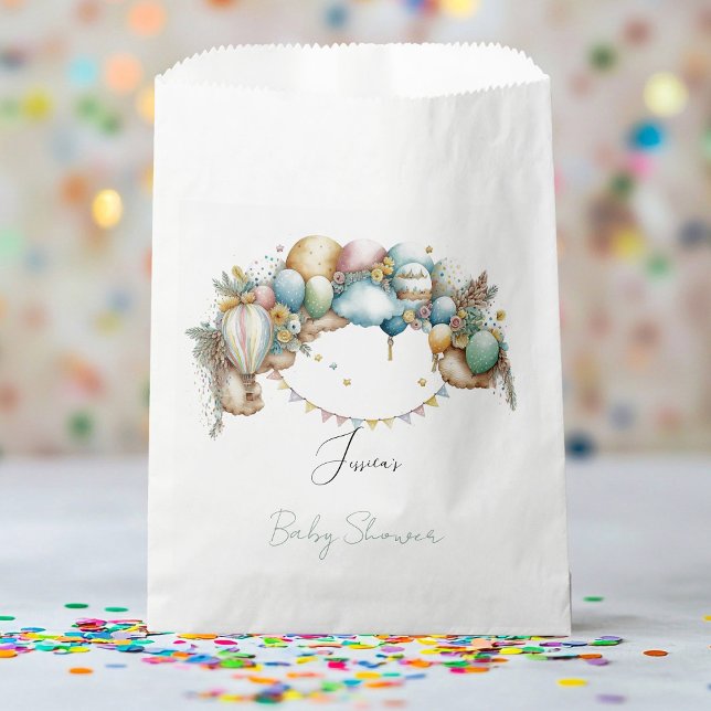 Watercolor rainbow Air Balloon Baby Shower Favour Bags (Creator Uploaded)