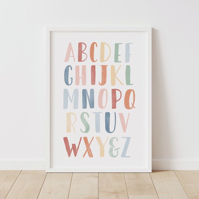 Watercolor Rainbow Alphabet Classroom Poster (Creator Uploaded)