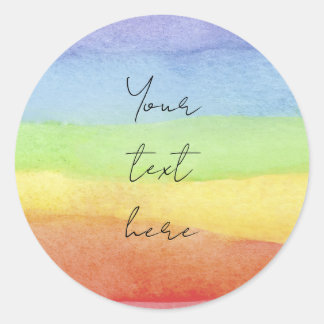 Watercolor rainbow Baby Shower, Birthday Classic Round Sticker