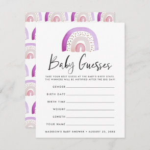 Watercolor Rainbow Baby Shower Guessing Game