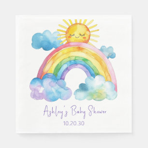 Watercolor Rainbow Baby Shower Napkin