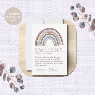 Watercolor Rainbow Baby Shower Thank You Cards