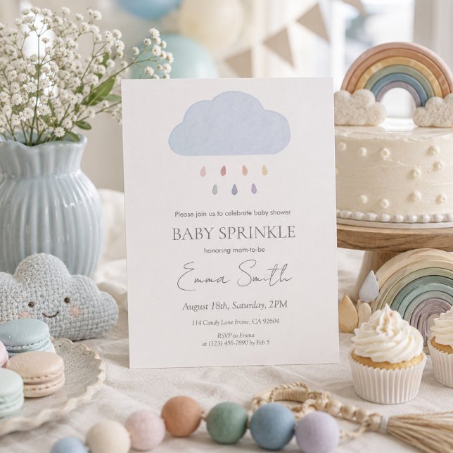 Watercolor Rainbow Baby Sprinkle Invitation  (Creator Uploaded)