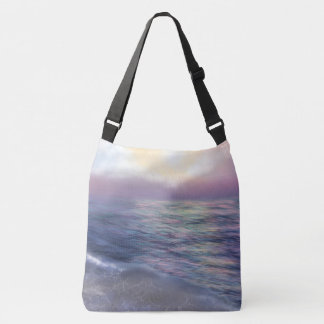 Watercolor Rainbow Beach Painting Crossbody Bag