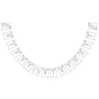 Watercolor Rainbow Birthday Party Bunting