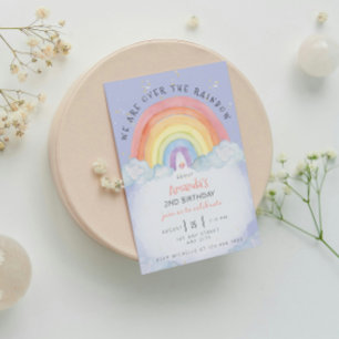 Watercolor Rainbow Birthday Party Invitation