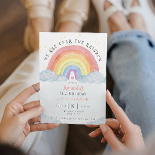 Watercolor Rainbow Birthday Party Invitation