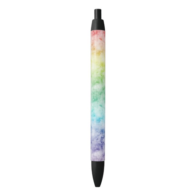 Watercolor Rainbow Black Ink Pen (Front Vertical)