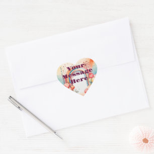 Watercolor Rainbow Bliss Party Heart Sticker