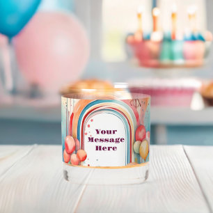 Watercolor Rainbow Bliss Party  Whiskey Glass