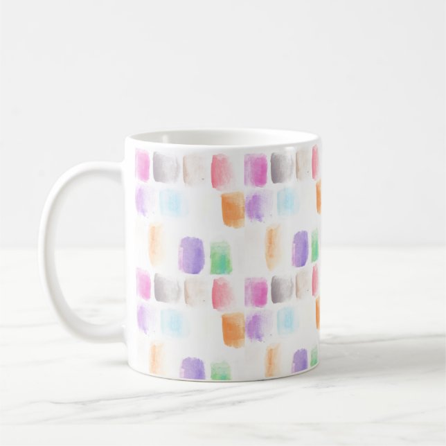 Watercolor Rainbow Brush Hand Painted Strokes   Coffee Mug (Left)