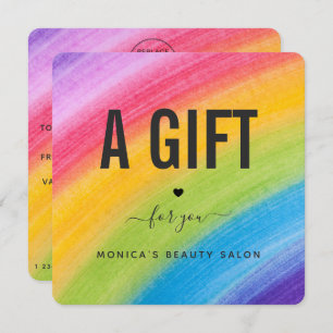 Watercolor Rainbow Brushstroke Beauty Salon Trendy
