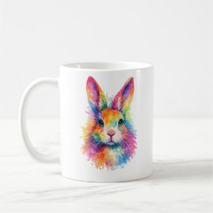 Watercolor Rainbow Bunny Mug - Wildlife Edition