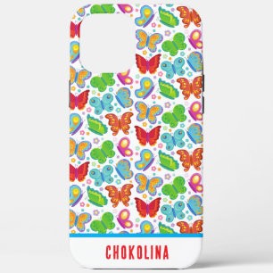 Watercolor Rainbow Butterflies Kids Personalised iPhone 12 Pro Max Case