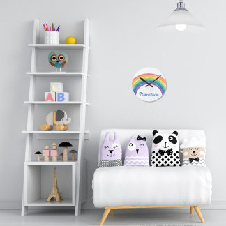 Watercolor Rainbow Clock