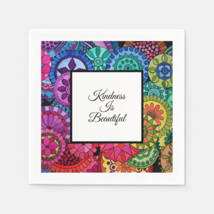 Watercolor Rainbow Colours Mandala Napkin
