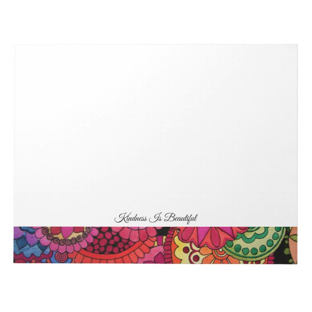 Watercolor Rainbow Colours Mandala Notepad (Front)