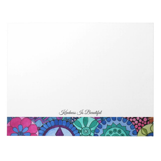 Watercolor Rainbow Colours Mandala Notepad (Front)